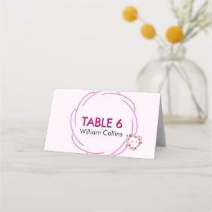 Fantasie Citrus Roze & bloem Bruiloft   Plaatskaartje
