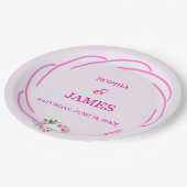 Fantasie Citrus Roze & bloem Huwelijk Bord (Gekanteld)
