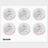 Fantasie Citrus Wit & bloem bruiloft Ronde Sticker (Vel)