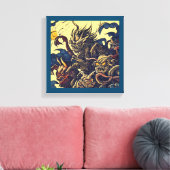 Fantasie Demonen - Houtsnede 4 Canvas Afdruk (Insitu (Woonkamer))