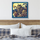 Fantasie Demonen - Houtsnede 4 Canvas Afdruk (Insitu (Slaapkamer))