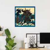 Fantasie Demonen - Woodcut 1 Poster (Thuiskantoor)