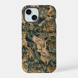 FANTASIE DIEREN,PAARDEN,BOSLAND Blauw Groen Bloemm iPhone 15 Case