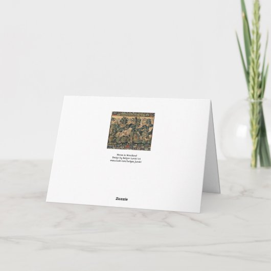 FANTASIE DIEREN, PAARDEN, BOSLAND Blauwgroene bloe Kaart (Achterkant)