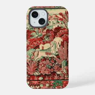 FANTASIE DIEREN,PAARDEN,BOSLAND Rood Groen Bloemmo iPhone 15 Case
