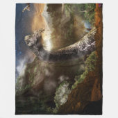 FANTASIE DINOSAURUS FLEECE DEKEN (Voorkant)