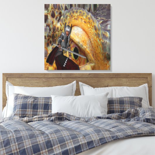 Fantasie Draak Volksverhaal Canvas Afdruk (Insitu (Slaapkamer))