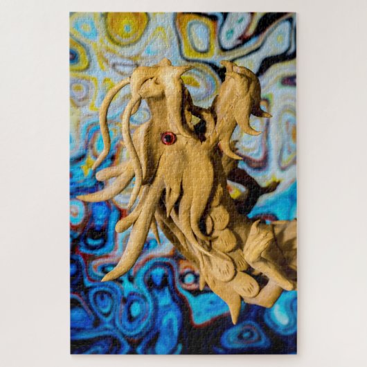 fantasie drakenpuzzel legpuzzel (Verticaal)