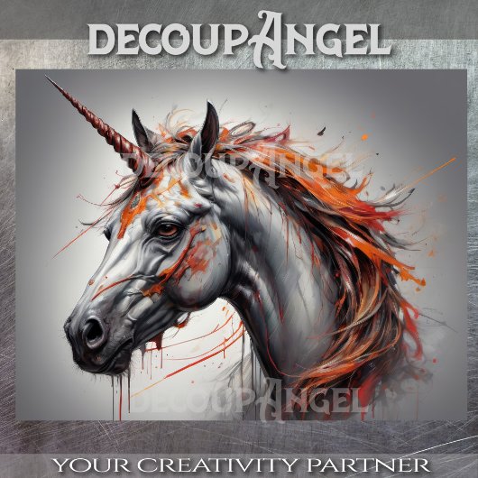 Fantasie Eenhoorn - Decoupage_ Tissuepapier