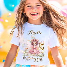 Fantasie Elfje wilde bloem pastel verjaardag T-shirt