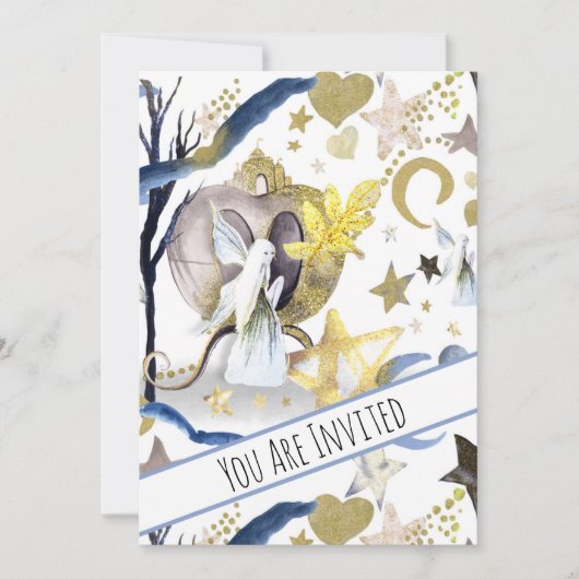 *~* Fantasie Fee Baby Shower Uitnodiging Maan (Voorkant)