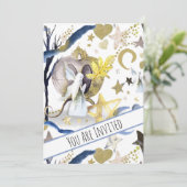 *~* Fantasie Fee Baby Shower Uitnodiging Maan (Staand voorkant)