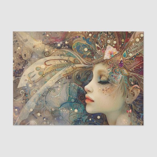 FANTASIE FEE DECOUPAGE TISSUEPAPIER (Voorkant)