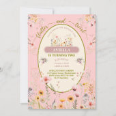 Fantasie fee wilde bloem meisjes roze Uitnodiging (Voorkant)