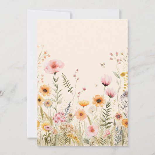 Fantasie fee wilde bloem meisjes roze Uitnodiging (Achterkant)