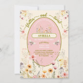 Fantasie fee wilde bloem meisjes roze Uitnodiging (Voorkant)