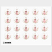 Fantasie Fee wildflower pastel Ronde Sticker (Vel)