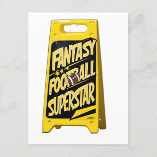 Fantasie football geel plastieken vloerteken briefkaart
