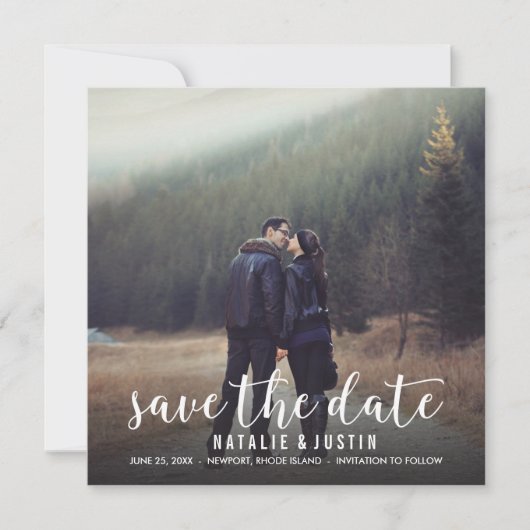 Fantasie Foto Bewaar de Datum Vierkant Bericht Save The Date (Voorkant)