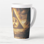 Fantasie Geel Radioactief Symbool Digitale Kunst Latte Mok (Rechterhoek)