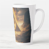 Fantasie Geel Radioactief Symbool Digitale Kunst Latte Mok (Rechts)