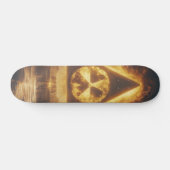 Fantasie Geel Radioactief Symbool Digitale Kunst Persoonlijk Skateboard (Horizontaal)