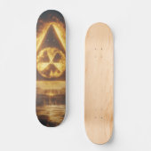 Fantasie Geel Radioactief Symbool Digitale Kunst Persoonlijk Skateboard (Voorkant)
