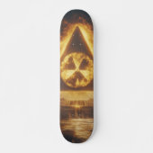 Fantasie Geel Radioactief Symbool Digitale Kunst Persoonlijk Skateboard (Voorkant)