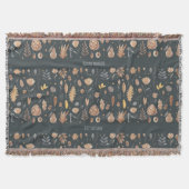Fantasie-geïnspireerde botanische elementen deken (Voorkant)
