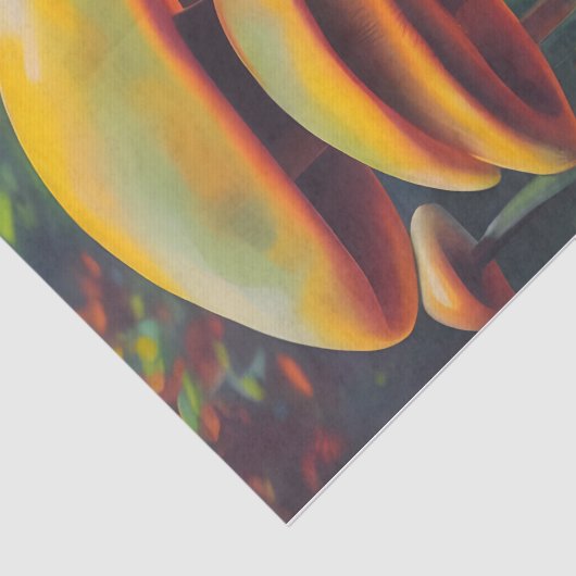 Fantasie Gele Paddenstoelen decoupage Tissuepapier (Detail)