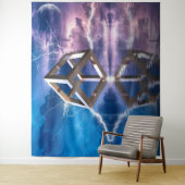 Fantasie Geometrische Landschap Ruimte Hemel Oceaa Wandkleed (In situ)