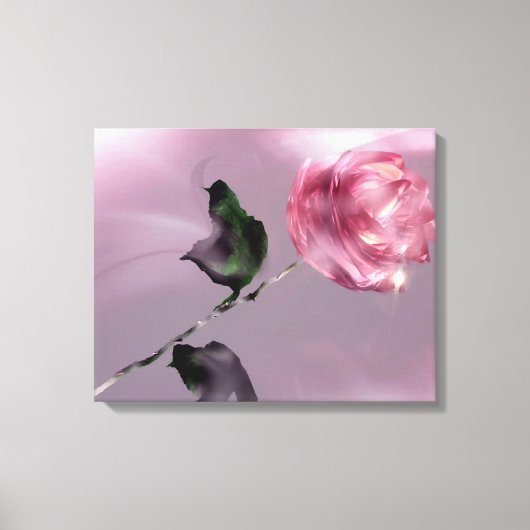 Fantasie Glazig Roze Rose Bloemen Ingepakt Canvas (Voorkant)