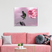 Fantasie Glazig Roze Rose Bloemen Ingepakt Canvas (Insitu (Woonkamer))