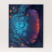 Fantasie gloeiende middag over betoverde pad legpuzzel (Verticaal)