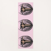 Fantasie Godin Vrouw Zwart Bloem Pod Roze Yogamat (Voorkant)