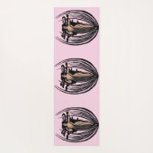 Fantasie Godin Vrouw Zwart Bloem Pod Roze Yogamat (Achterkant)