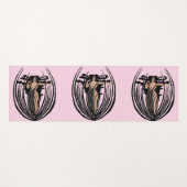 Fantasie Godin Vrouw Zwart Bloem Pod Roze Yogamat (Voorkant (horizontaal))