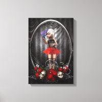 fantasie gothic pop meisje canvas kunst