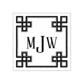 Fantasie Griekse Sleutelrand Monogram Rubberen Ste Rubberstempel (Afrduk)
