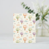 Fantasie Hete Luchtballon Patroon Waterverf Design Briefkaart (Staand voorkant)