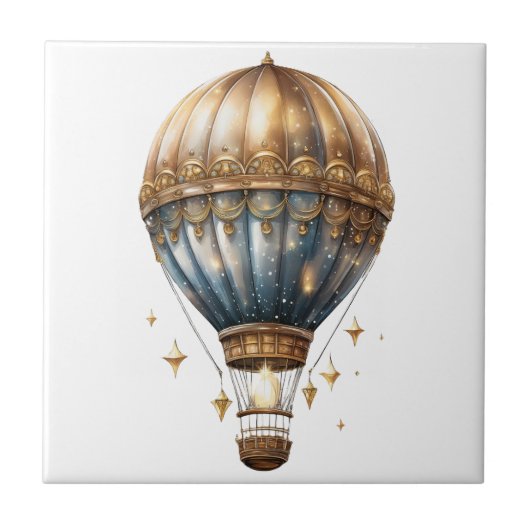 Fantasie heteluchtballon tegeltje (Voorkant)