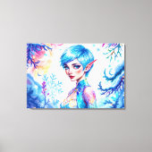 Fantasie ijsplaat winter magische sneeuwvlok kunst canvas afdruk (Voorkant)