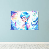 Fantasie ijsplaat winter magische sneeuwvlok kunst canvas afdruk (Insitu (Houten vloer))