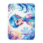 Fantasie ijsplaat winter magische sneeuwvlok kunst magneet (Verticaal)