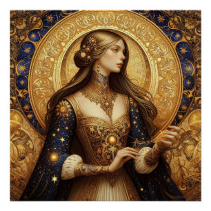 Fantasie illustratie van prinses perfect poster