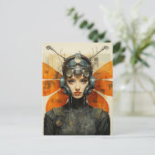 Fantasie Insecte Vrouw Briefkaart (Staand voorkant)