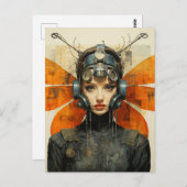 Fantasie Insecte Vrouw Briefkaart (Voorkant / Achterkant)