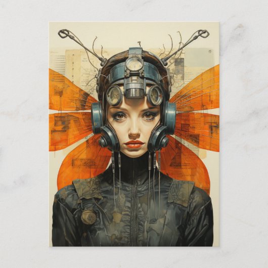 Fantasie Insecte Vrouw Briefkaart (Voorkant)