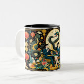 Fantasie interpretatie van het maanjaar tweekleurige koffiemok (Voorkant links)