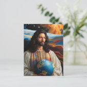 *~* Fantasie Jezus AP50 Universum Aarde Briefkaart (Staand voorkant)